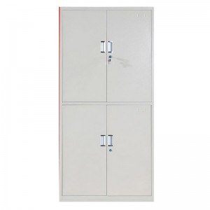 HG-009 Swing 4 Door Metal Cupboard / Knock Down Double-Tier Steel Cabinet Storage