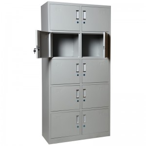 HG-024 5-Tier 10 Swing Doors Metal Cupboard with Aluminum Alloy Recessed Handle