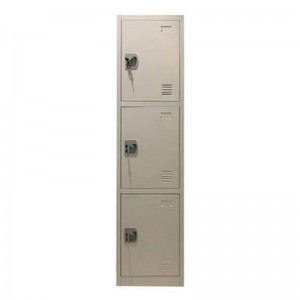 HG-032N 3 deurs stalen kast kleerkast met spiegel metalen locker ijzer opslag 3 deurs stalen metalen locker ijzer