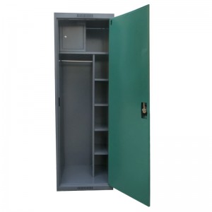 HG-037-26 Разновиден шкаф со една врата, челичен кабинет за складирање Метален орман за чувар со внатрешен безбеден кабинет