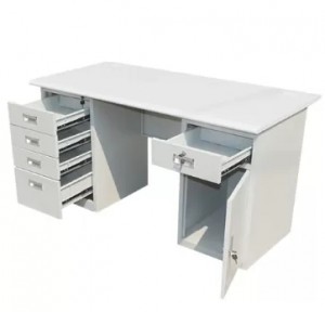 HG-060A-02 5 çekmeceli 1 dolap paslanmaz çelik ofis mobilyaları çok fonksiyonlu ofis bilgisayar masaları