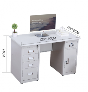 HG-060A-02 5 skuffer 1 skap kontormøbler i rustfritt stål multifunksjonelle kontordatabord