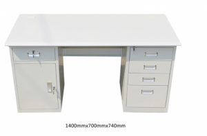HG-060A-02 5 skuffer 1 skab kontormøbler i rustfrit stål multifunktionelle kontorcomputerborde