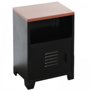 HG-1D-02 Single door metal black night stand table furniture