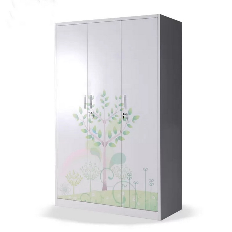 Good Quality Metal Locker Shelves - HG-202 3 Doors thermal transfer clothing locker Wardrobe Steel Almirah Cabinet  – Hongguang