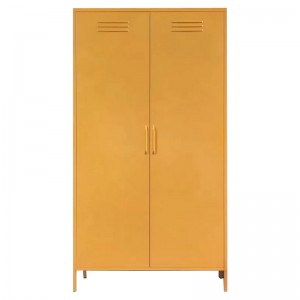 HG-205 keluli berkualiti tinggi kabinet penyimpanan pakaian bilik tidur almari pakaian logam 2 pintu