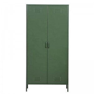 HG-205 baja berkualitas tinggi lemari penyimpanan pakaian kamar tidur lemari logam 2 pintu