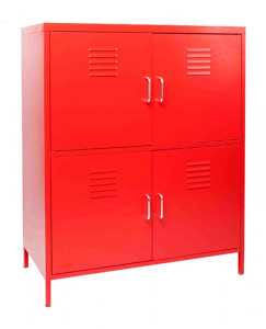 HG-4DX Red 4 doors metal shoe rack cabinet