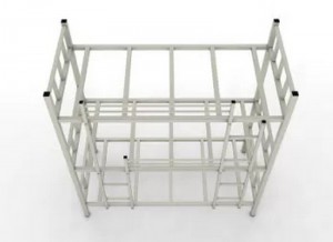 HG-54 ເຟີນິເຈີໂຮງຮຽນ Metal Bunk Bed Large Space Bedroom Frame Heavy Duty Adult 3 Layer Metal Bed