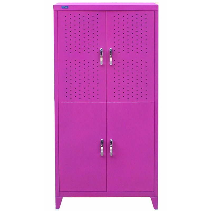 Cheapest Factory Metal Cupboard Godrej - HG-H1330 4 door metal corner cabinet/wall mounted living room cabinet  – Hongguang