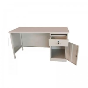 HG-B01-D9 Kiváló minőségű világosszürke egyszerű 1 fiókos szekrényes acél irodabútor íróasztal