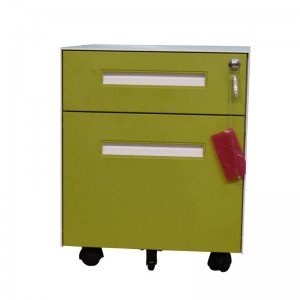 HG-B09-6 pedestal ມືຖືຂະຫນາດນ້ອຍ 2 drawer ຂ້າງຕູ້ເອກະສານປະກອບເຕັມ