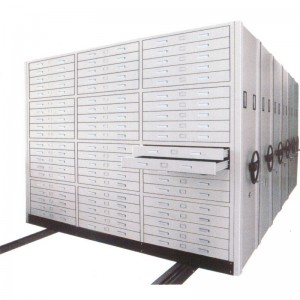 HG-044-7 Maps သို့မဟုတ် Drawing Collection Drawers Cabinet Metal Mobile Mass Shelf High Density Storage Shelving