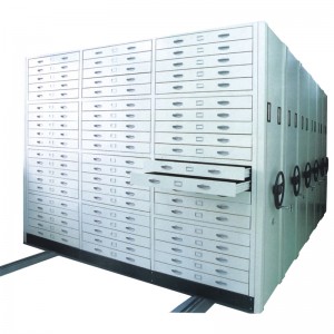 HG-044-7 Gabinete de caixóns de colección de mapas ou debuxos Estante de masa móbil de metal Estante de almacenamento de alta densidade