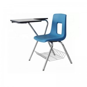 HG-097 Navy Student Desk Chair Steel Combo School Chair With Writing Table School Furniture