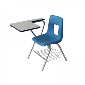 HG-097 Navy Student Desk Chair Steel Combo School Chair With Writing Table School Furniture