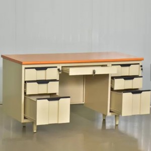 HG-094B Новы шматфункцыянальны офісны кампутарны стол са сталёвай офіснай мэбляй на 6 скрынь