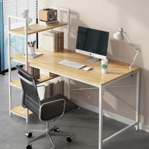 HG-B01-D27 Móveis de escritório em aço e madeira com estantes, mesa para estudantes e colarinho branco