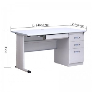 HG-059A-02 ເຟີນິເຈີໂຮງຮຽນເຫຼັກກ້າຫ້ອງສະຫມຸດຕາຕະລາງຂຽນຄອມພິວເຕີ Desk Office Desk Metal ຕາຕະລາງຄອມພິວເຕີນັກສຶກສາ