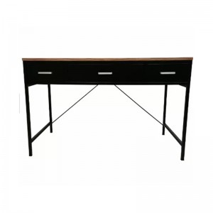 HG-B01-D15 Едноставна основа со 3 фиоки канцелариски мебел од нерѓосувачки челик дрвени десктоп домашни маси