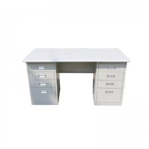 HG-060A-04 Einfacher und langlebiger Büromöbel-Schreibtisch aus Stahl mit 8 Schubladen, moderner Design-Bürocomputertisch