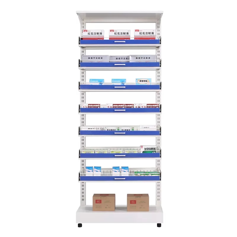 Steel Medical Show Shelf For Hospital Pharmacy Shelves Drugstore Storage Rack