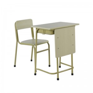 HG-0111 Mobiliario escolar de aceiro para aula Mesa de estudo para estudantes Escritorio e cadeira de metal Mesa de lectura infantil