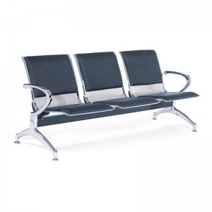 HDYZ-968-03 Office chair stainless steel leg office furniture public 3 hospitals waiting chair of waiting company