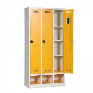WLS-109 three door gym changing room safe steel metal locker na may shoebox