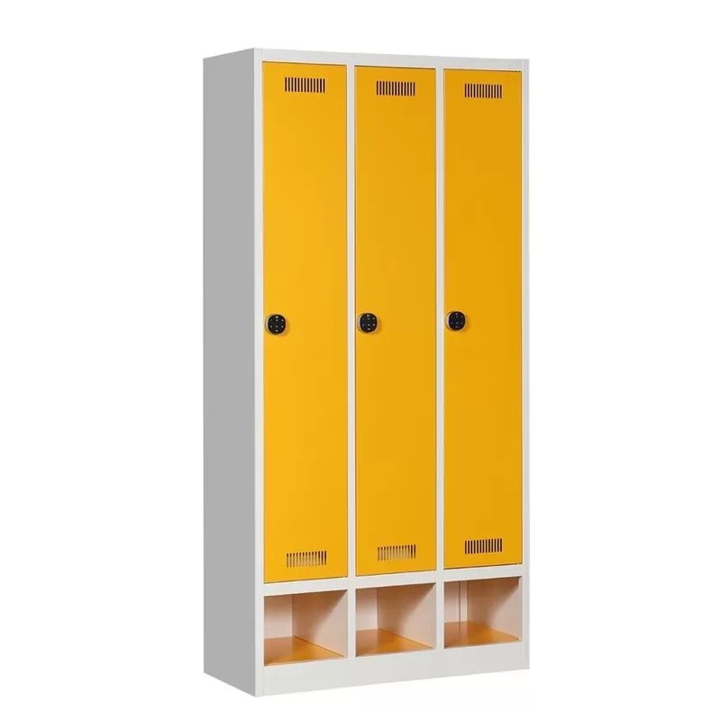 8 Year Exporter Vintage Metal Lockers For Sale - WLS-109 three door gym changing room safe steel metal locker with shoebox – Hongguang