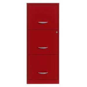 HG-B01-26 3 Drawer Red Vertical Steel Filing Cabinet Office Furniture