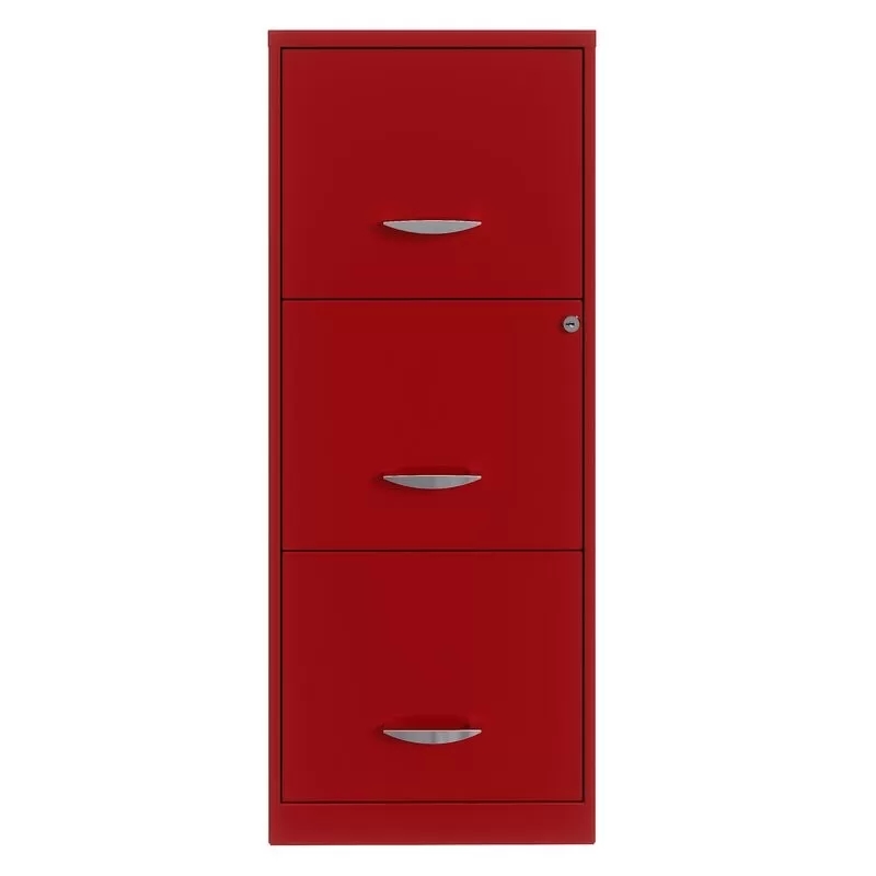 Factory making Metal Cabinet With Locking Bar - HG-B01-26 3 Drawer Red Vertical Steel Filing Cabinet Office Furniture – Hongguang