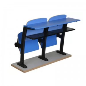 Mesa de leitura fixa HG-111 e cadeira mesa de escrita para escola universitária mesa de leitura em aço para sala de aula