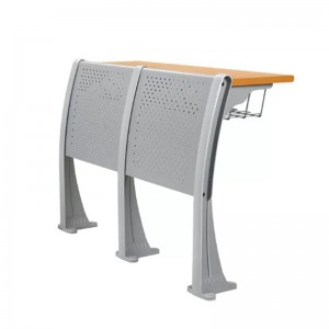 Cadeira de estudante HG-112 e mesa Mobiliário escolar Sala de aula cadeira de escada universitária de dois assentos com placa de mesa