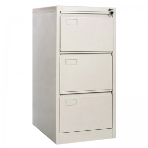 HG-002-B-3D-01 3-Drawer Vertical Metal Filing Cabinet With PVC Card Holder For Office And Library