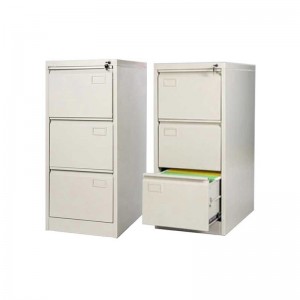 HG-002-B-3D-01 3-Drawer Vertical Metal Filing Cabinet With PVC Card Holder For Office And Library