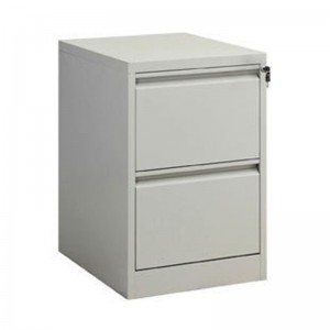 HG-001-B-2D 2 Drawers Metal Fileing Cabinet Matt Light Grey RAL7035 Pẹlu Swan Neck Grip Handle
