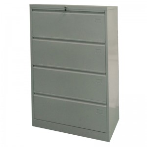 HG-006-A-4D-01 Perabot Kantor Logam 4 Laci Lateral Filing Cabinet A4 File Cabinet Jeung Tiis Rolled Steel Plate
