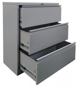 HG-005-A-3D Kontormøbler Låsbart lateralt metallstål 3 skuffer hengende arkivskap