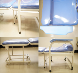 HG-B01-C4 Metala ŝtalo hospitalo kliniko oficejo akceptejo mebloj vendo faldseĝo