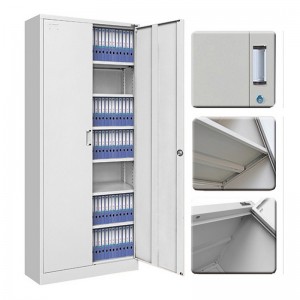 HG-008 Swing Door Metal Filing Cabinet Knock Down Configuration with Aluminum Alloy Recessed Hand