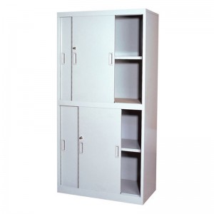 HG-476-01 2-Tier nga Steel Sliding Door Cabinet Upper/Ubos nga Sliding Configuration