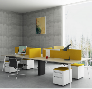 HG-B01-D30 Mobiliario de oficina de aceiro de deseño moderno de alta calidade comercial Estación de traballo de escritorio para 4 persoas