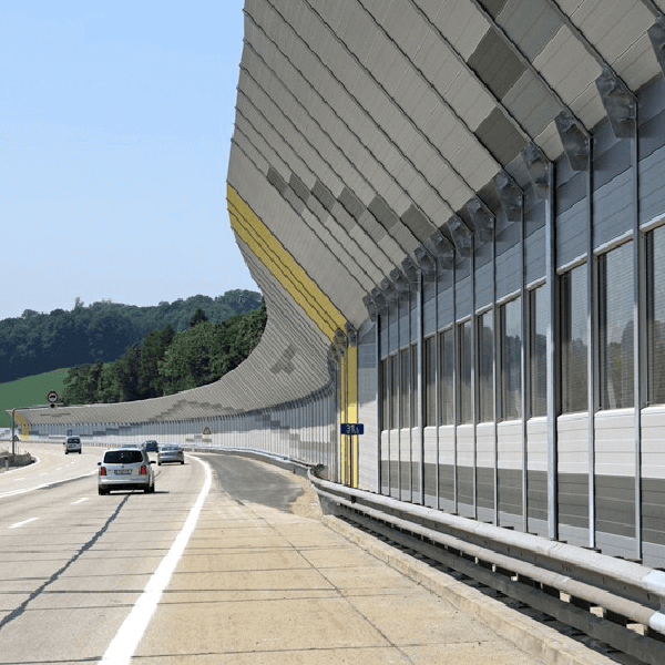 2019 wholesale price Angled Soundproofing Fence - Overpass Soundproofing Fence LRM – Jinbiao