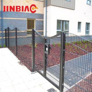 Factory price double rod mat powder coated double fence twin wire panel fence
