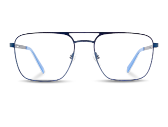 Gentleman square metal double bridge glasses