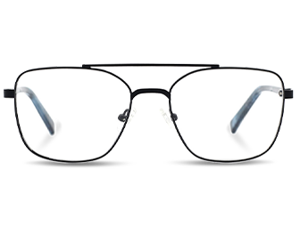 Men's square metal glasses