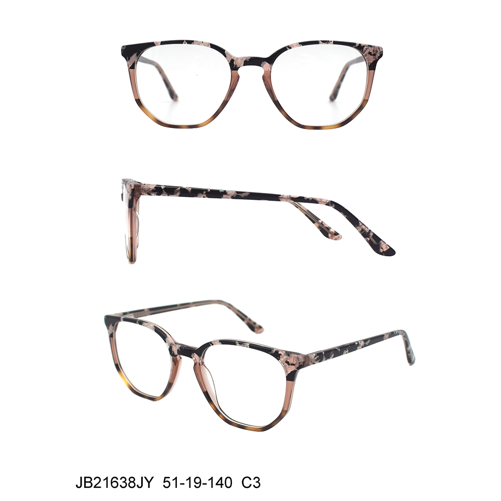 Polygon Eyewear Shape With Tortoiseshell Acetate Eyeglasses Frames
