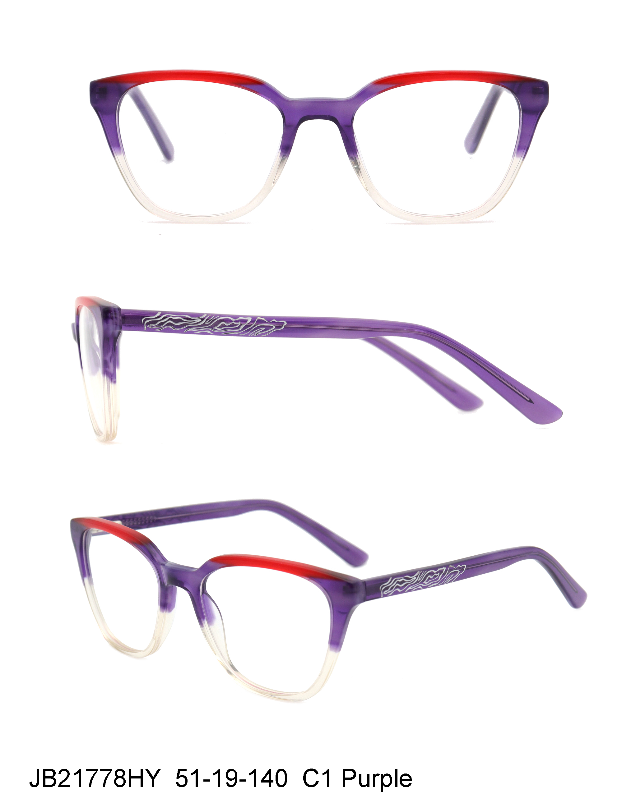 Female fashion colorful acetate eyewear