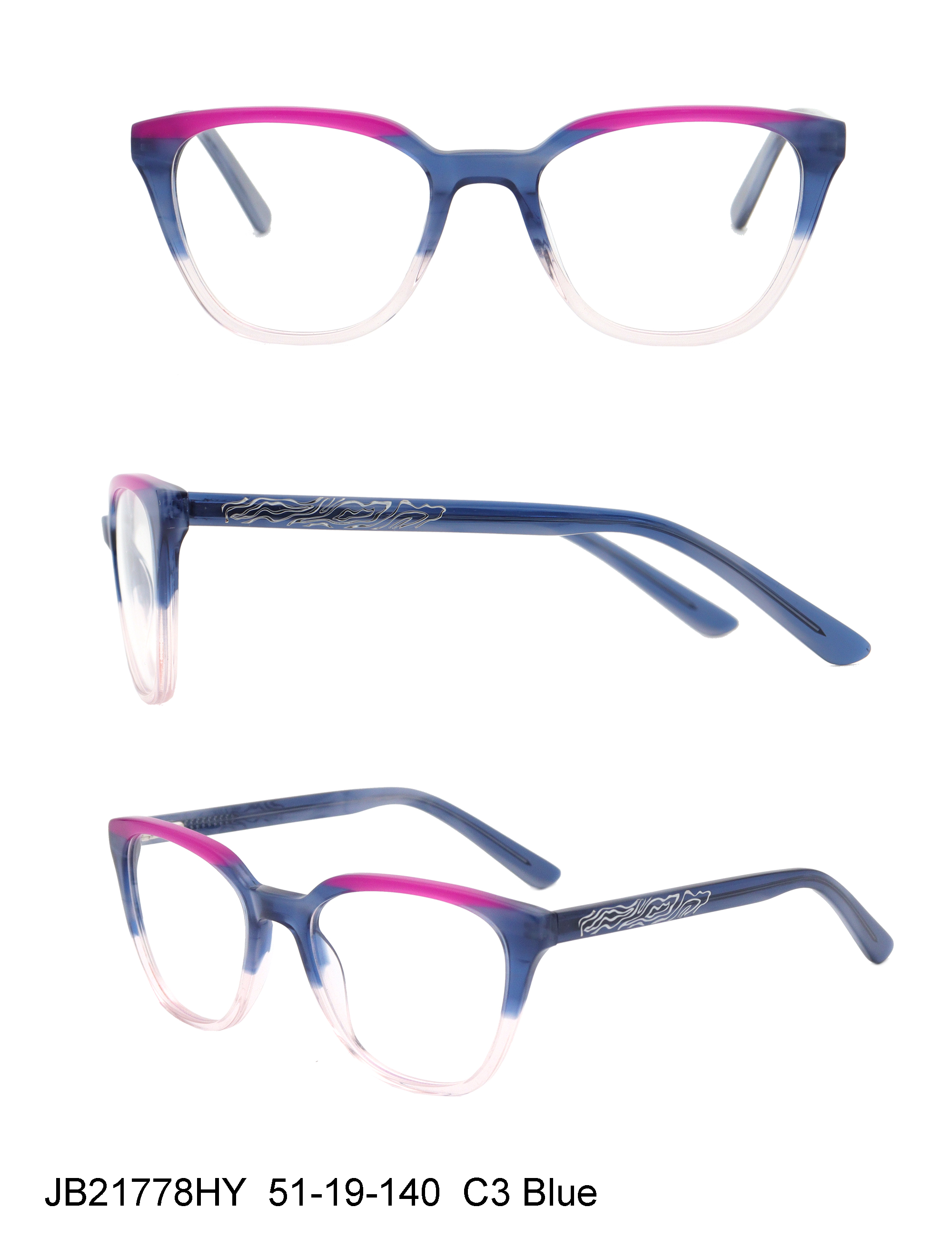 Female fashion colorful acetate eyewear